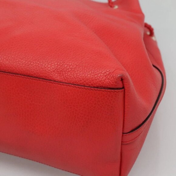 GUCCI Tote Bag Leather Outlet Red Gold 380118 - Picture 12 of 16
